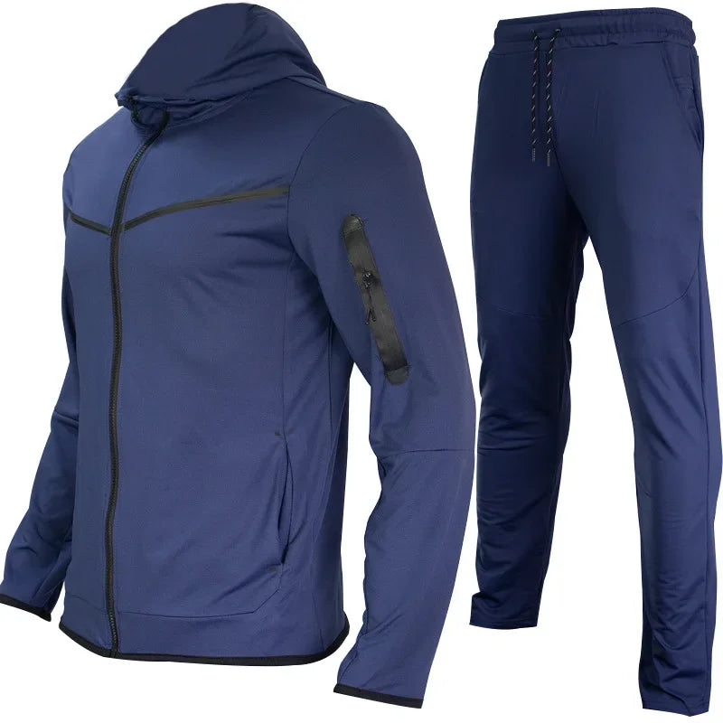 Amazon Europe Spring Autumn Casual Sweatshirt Trendy 2-Piece Set Men'S Clothing Quality Brand Sweatshirt Male Suit Wholesale